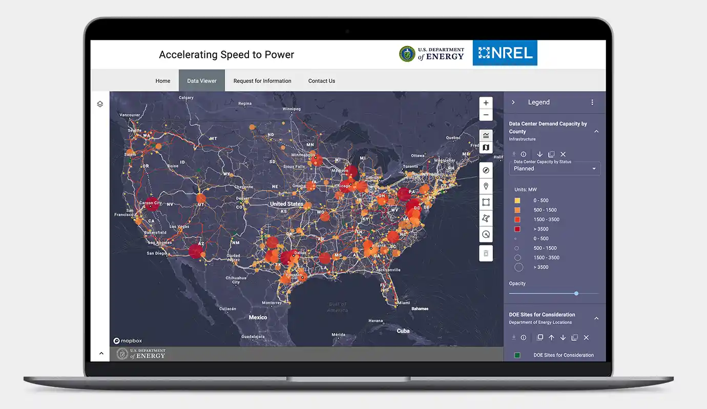 laptop computer with the Accelerating Speed to Power web tool on the screen.