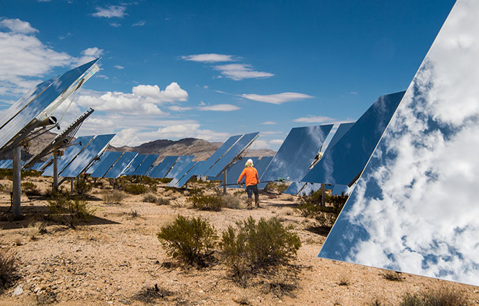 Workers align test shots for the Non-Intrusive Optical imaging system.