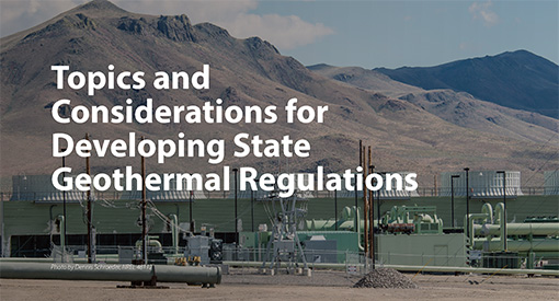Journal Cover titled Topics and Considerations for Developing State Geothermal Regulations