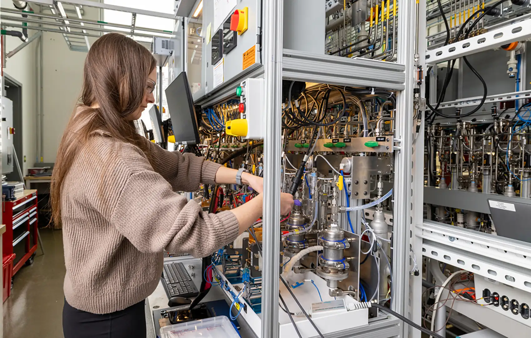 A person working in a lab.