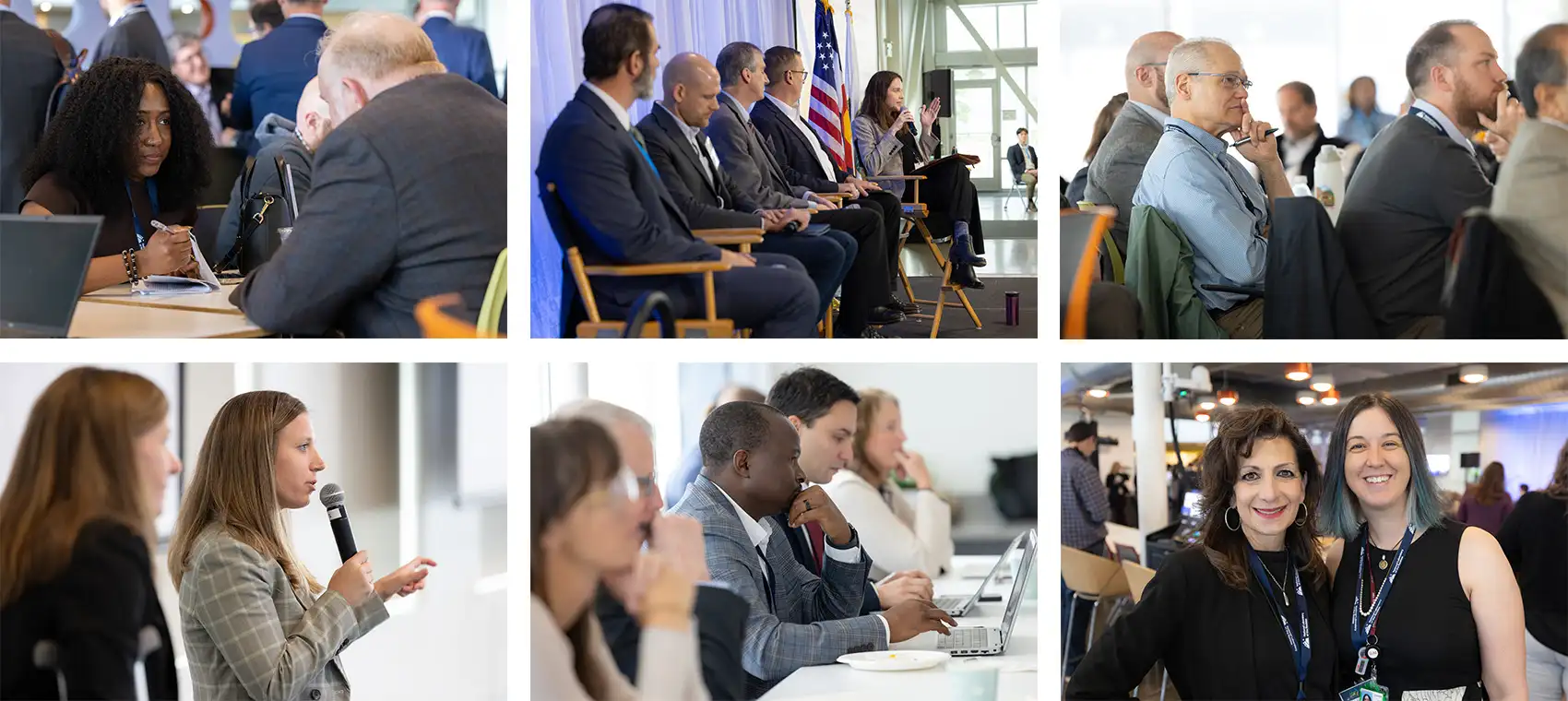 Six images of people attending the Partner Forum.