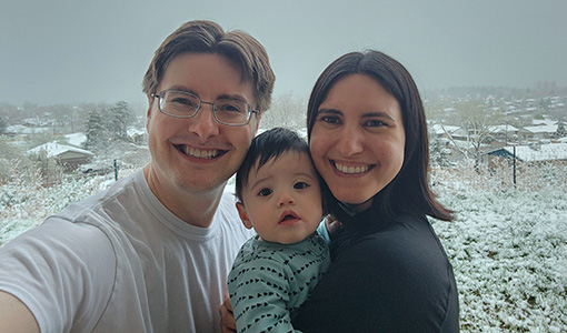 Herrera Family enjoying April snow showers