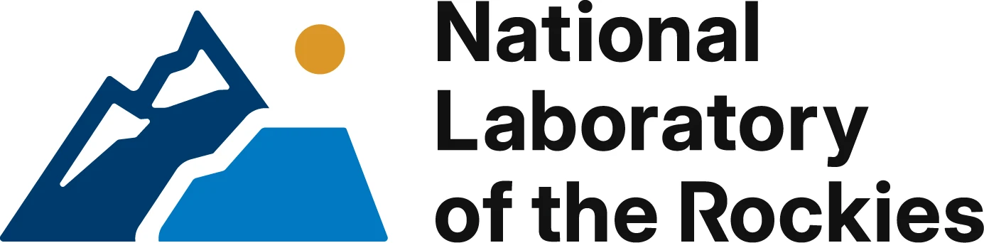 20260408-national-laboratory-of-the-rockies-unveils-new-logo A logo with a stylized blue mountain and sun next to the words