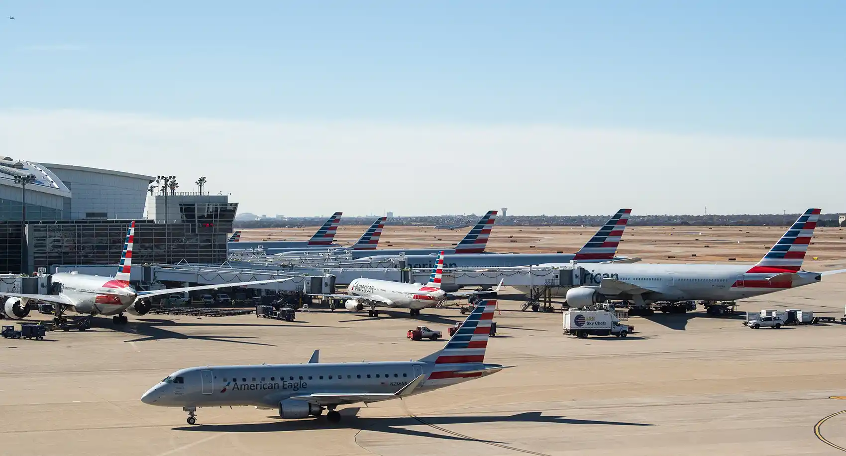 Planes at a terminal.