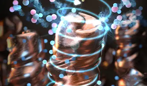Illustration of several cylindrical copper shapes.