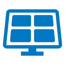 Icon of a photovoltaic (PV) solar panel.