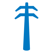 Icon of an electrical transmission tower, representing the solar grid.