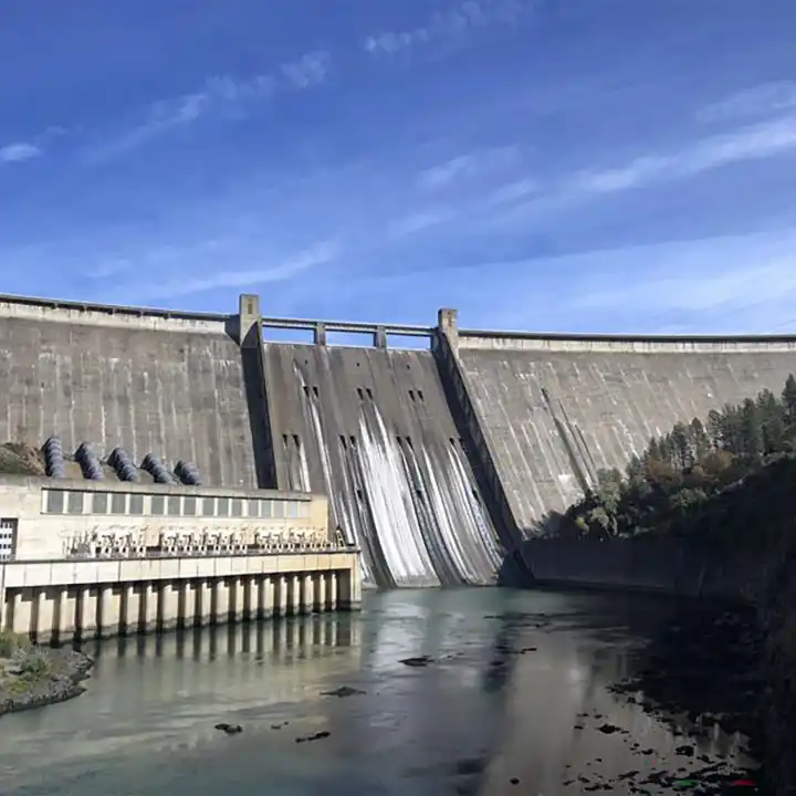 View of spillway of a dam