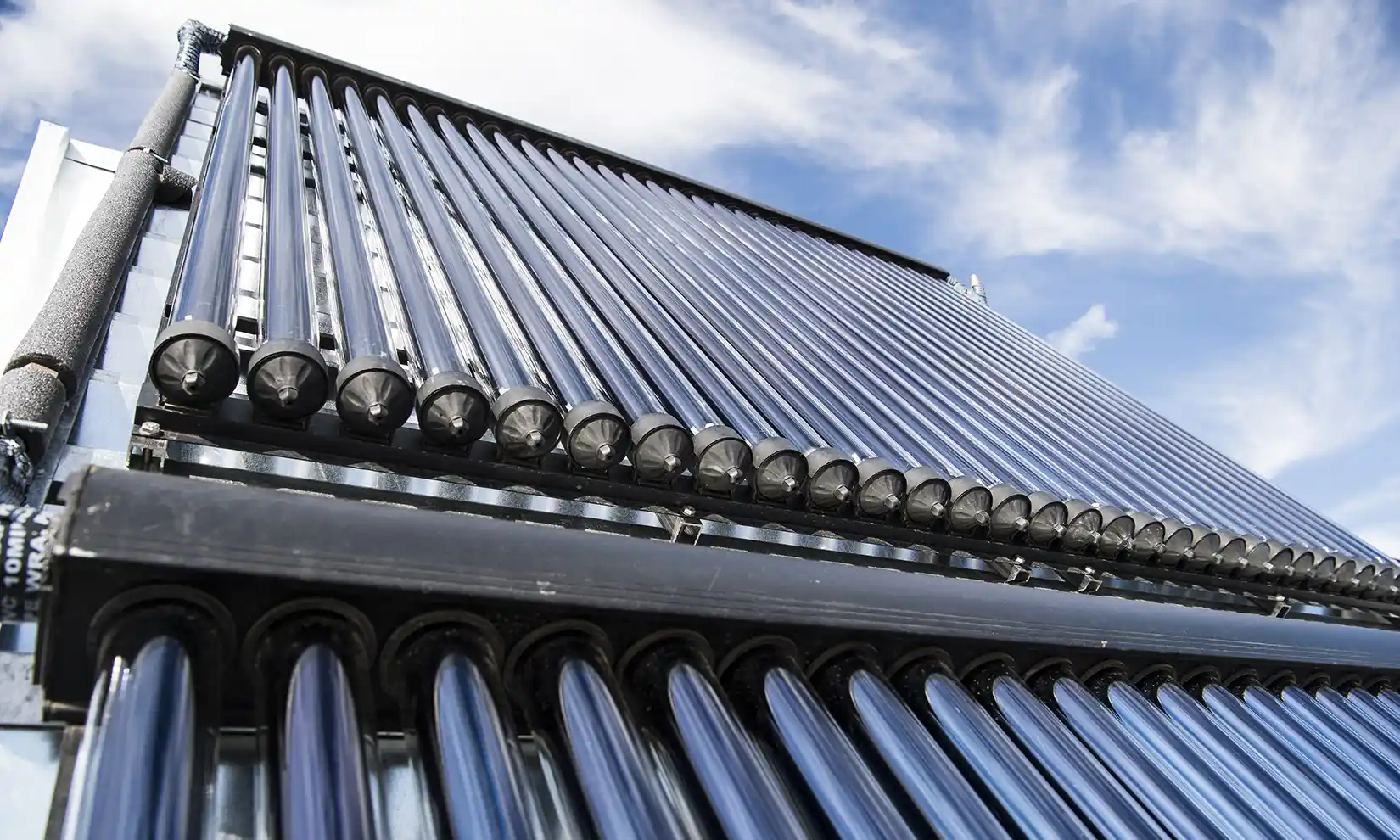 A solar hot water collector system.